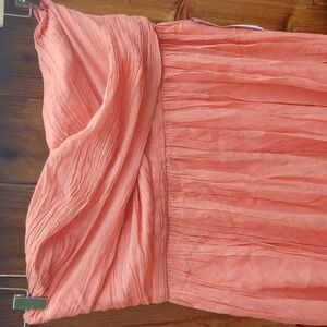 J Crew Light Coral Crinkled Silk Chiffon Dress